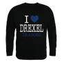 W Republic I Love Crewneck Sweatshirt Drexel University Dragons 552-215