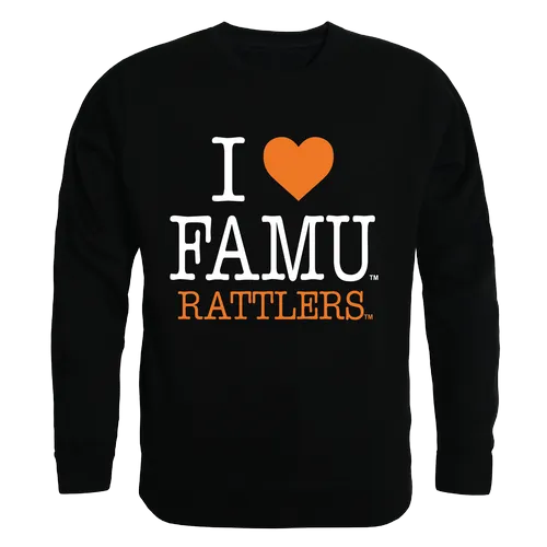 W Republic I Love Crewneck Sweatshirt Florida A&M Rattlers 552-218