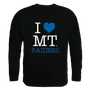 W Republic I Love Crewneck Sweatshirt Middle Tennessee State Blue Raiders 552-223