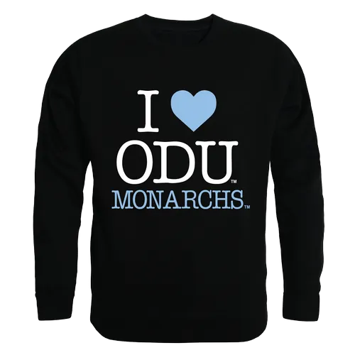 W Republic I Love Crewneck Sweatshirt Old Dominion Monarchs 552-228