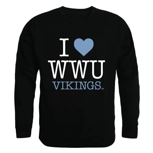 W Republic I Love Crewneck Sweatshirt Western Washington Vikings 552-252