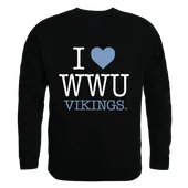 W Republic I Love Crewneck Sweatshirt Western Washington Vikings 552-252