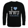 W Republic I Love Crewneck Sweatshirt Western Washington Vikings 552-252