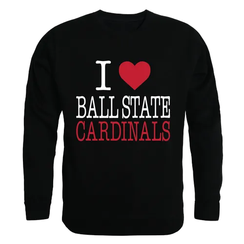 W Republic I Love Crewneck Sweatshirt Ball State Cardinals 552-264