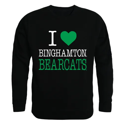 W Republic I Love Crewneck Sweatshirt Binghamton University Bearcats 552-267