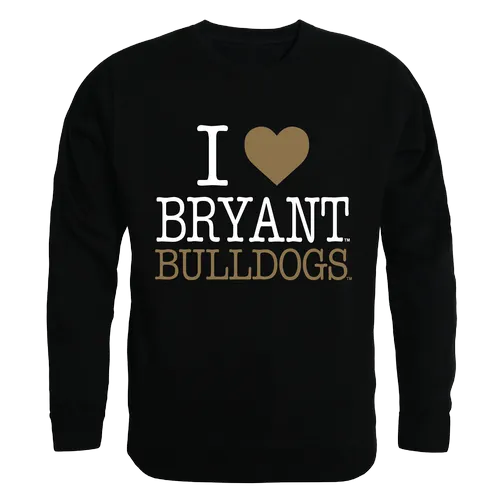 W Republic I Love Crewneck Sweatshirt Bryant University Bulldogs 552-272