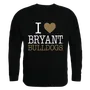 W Republic I Love Crewneck Sweatshirt Bryant University Bulldogs 552-272