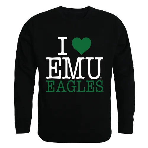 W Republic I Love Crewneck Sweatshirt Eastern Michigan Eagles 552-295