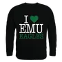 W Republic I Love Crewneck Sweatshirt Eastern Michigan Eagles 552-295