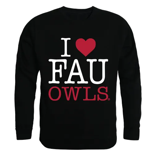 W Republic I Love Crewneck Sweatshirt Florida Atlantic Owls 552-302