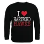 W Republic I Love Crewneck Sweatshirt University Of Hartford Hawks 552-310