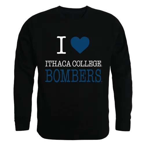 W Republic I Love Crewneck Sweatshirt Ithaca College Bombers 552-316