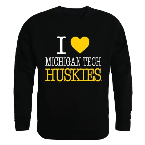 W Republic I Love Crewneck Sweatshirt Michigan Tech 552-341