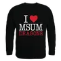 W Republic I Love Crewneck Sweatshirt Minnesota State Moorhead Dragons 552-343