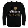 W Republic I Love Crewneck Sweatshirt Unc Pembroke Braves 552-352