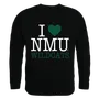 W Republic I Love Crewneck Sweatshirt Northern Michigan Wildcats 552-357