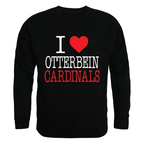 W Republic I Love Crewneck Sweatshirt Otterbein University Cardinals 552-361