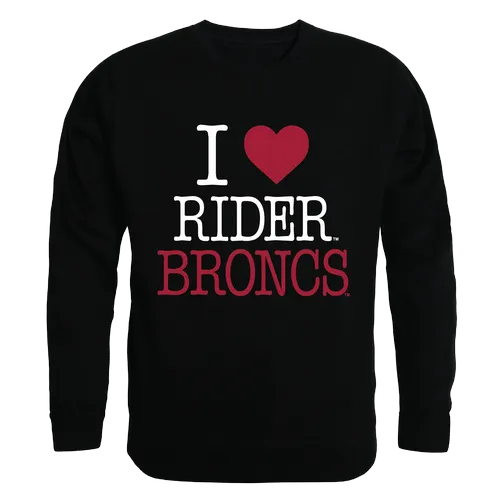 W Republic I Love Crewneck Sweatshirt Rider University Broncos 552-368