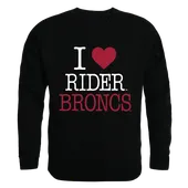 W Republic I Love Crewneck Sweatshirt Rider University Broncos 552-368