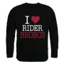 W Republic I Love Crewneck Sweatshirt Rider University Broncos 552-368