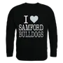 W Republic I Love Crewneck Sweatshirt Samford University Bulldogs 552-375