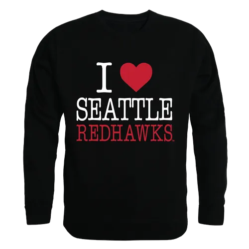 W Republic I Love Crewneck Sweatshirt Seattle University Redhawks 552-378