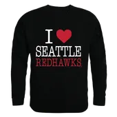 W Republic I Love Crewneck Sweatshirt Seattle University Redhawks 552-378