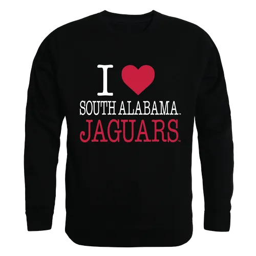 W Republic I Love Crewneck Sweatshirt South Alabama Jaguars 552-382