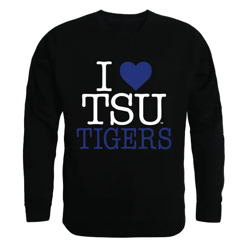 W Republic I Love Crewneck Sweatshirt Tennessee State University Tigers 552-390