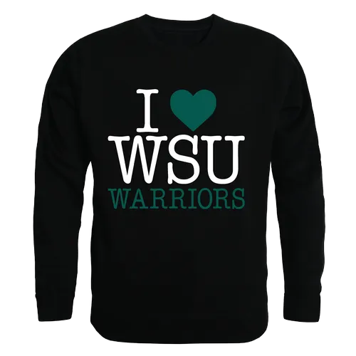 W Republic I Love Crewneck Sweatshirt Wayne State Warriors 552-400