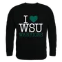 W Republic I Love Crewneck Sweatshirt Wayne State Warriors 552-400