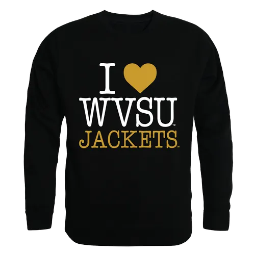 W Republic I Love Crewneck Sweatshirt West Virginia Mountaineers 552-404