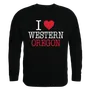 W Republic I Love Crewneck Sweatshirt Western Oregon Wolves 552-406