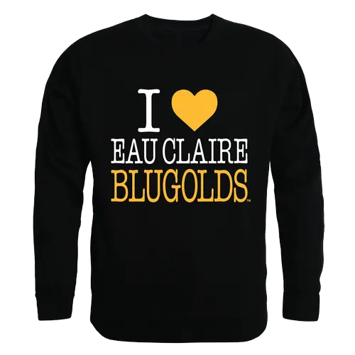 W Republic I Love Crewneck Sweatshirt Wisconsin Eau Claire Blugolds 552-409