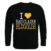 W Republic I Love Crewneck Sweatshirt Wisconsin Eau Claire Blugolds 552-409