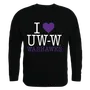 W Republic I Love Crewneck Sweatshirt Wisconsin Whitewater Warhawks 552-414