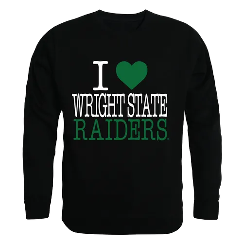 W Republic I Love Crewneck Sweatshirt Wright State University Raiders 552-416