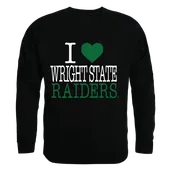 W Republic I Love Crewneck Sweatshirt Wright State University Raiders 552-416