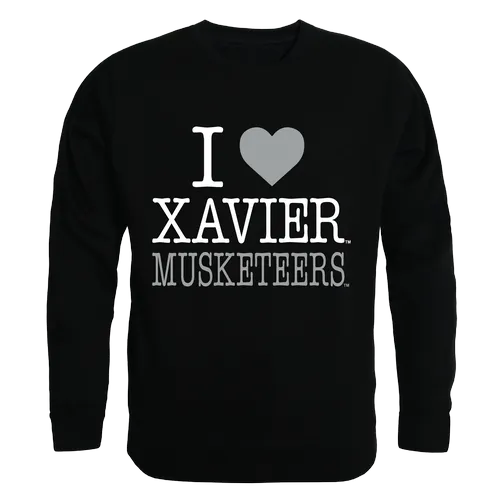 W Republic I Love Crewneck Sweatshirt Xavier Musketeers 552-417