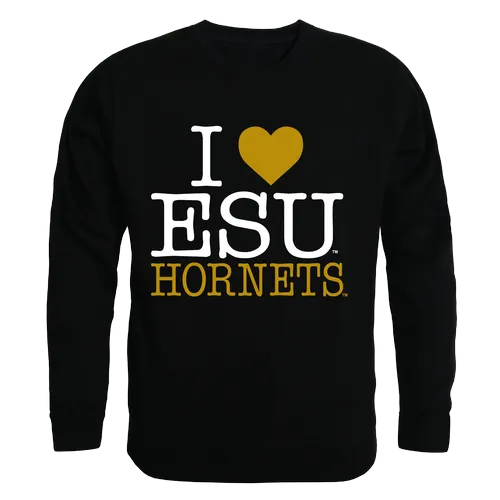 W Republic I Love Crewneck Sweatshirt Emporia State University Hornets 552-423