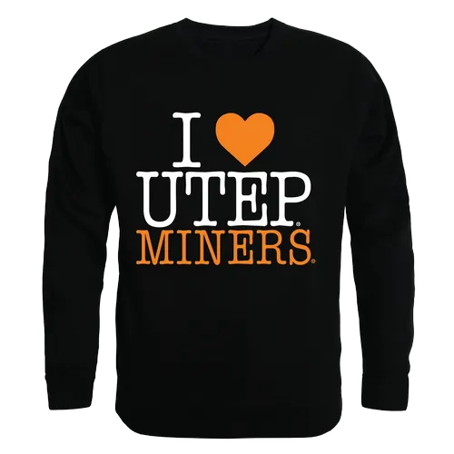 W Republic I Love Crewneck Sweatshirt Utep Miners 552-434