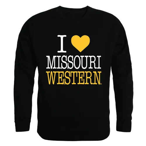 W Republic I Love Crewneck Sweatshirt Missouri Western State University Griffons 552-439
