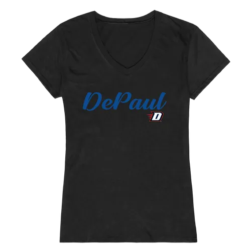 W Republic Women's Script Tee Shirt Depaul Blue Demons 555-121