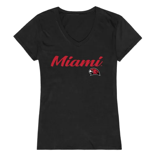 W Republic Women's Script Tee Shirt Miami Of Ohio Redhawks 555-131