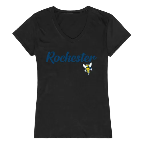 W Republic Women's Script Tee Shirt University Of Rochester Yellowjackets 555-146