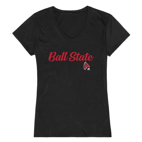 W Republic Women's Script Tee Shirt Ball State Cardinals 555-264