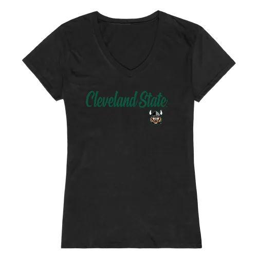 W Republic Women's Script Tee Shirt Cleveland State University 555-282