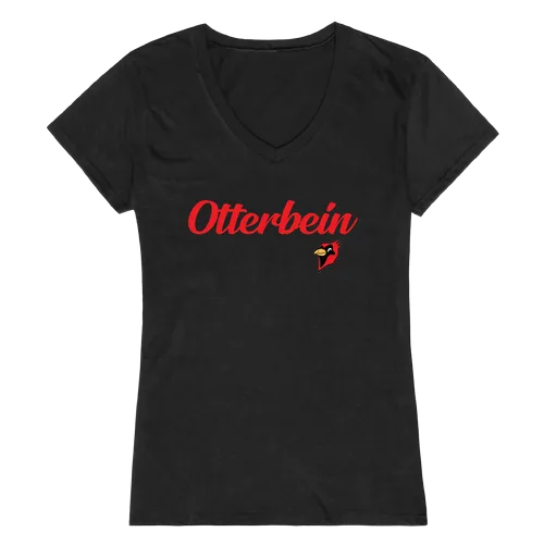 W Republic Women's Script Tee Shirt Otterbein University Cardinals 555-361