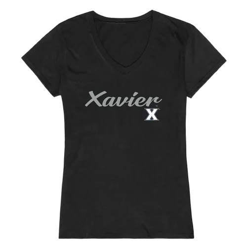 W Republic Women's Script Tee Shirt Xavier Musketeers 555-417