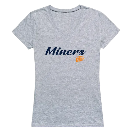 W Republic Women's Script Tee Shirt Utep Miners 555-434